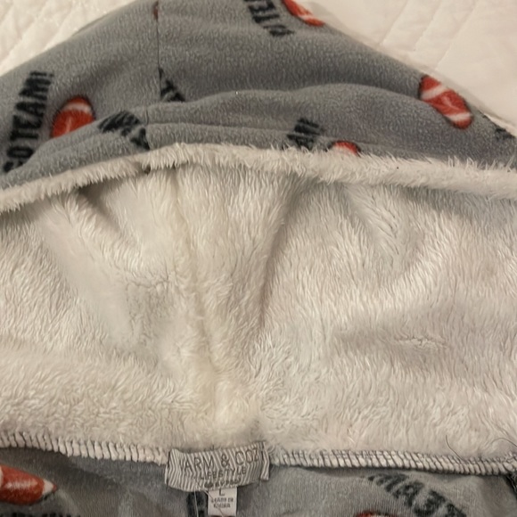 NWT Poof! warm & cozy onesie “go team” football pajamas in size large - Picture 4 of 4